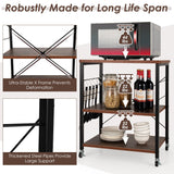 NNECW 3-Layer Kitchen Rolling Cart with 4 Universal Wheels for Kitchen Living Room Entryway