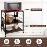NNECW 3-Layer Kitchen Rolling Cart with 4 Universal Wheels for Kitchen Living Room Entryway