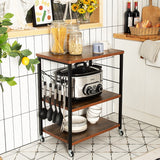 NNECW 3-Layer Kitchen Rolling Cart with 4 Universal Wheels for Kitchen Living Room Entryway