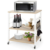 NNECW 3-Layer Stand Cart with Hooks for Office/Living Room