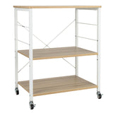 NNECW 3-Layer Stand Cart with Hooks for Office/Living Room