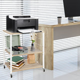 NNECW 3-Layer Stand Cart with Hooks for Office/Living Room