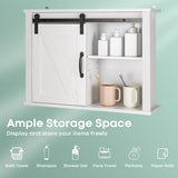 NNECW 3-Tier Modern Wall Storage Cabinet with Sliding Barn Door for Bathroom/Kitchen/Living Room