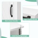 NNECW 3-Tier Modern Wall Storage Cabinet with Sliding Barn Door for Bathroom/Kitchen/Living Room