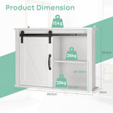 NNECW 3-Tier Modern Wall Storage Cabinet with Sliding Barn Door for Bathroom/Kitchen/Living Room