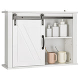 NNECW 3-Tier Modern Wall Storage Cabinet with Sliding Barn Door for Bathroom/Kitchen/Living Room