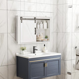 NNECW 3-Tier Modern Wall Storage Cabinet with Sliding Barn Door for Bathroom/Kitchen/Living Room