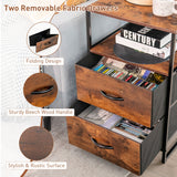 NNECW 2-Drawer Storage Cabinet with Removable Fabric Drawers for Living Room/Bedroom