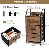 NNECW Organizing Dresser Unit with 3 Removable Drawers for Bedroom Living Room