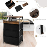 NNECW Organizing Dresser Unit with 3 Removable Drawers for Bedroom Living Room