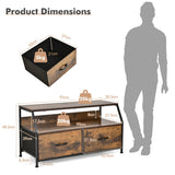 NNECW Dresser Organizer Unit with 2 Fabric Drawers & Open Shelves