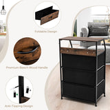 NNECW 3 Chest of Drawers with Top Shelf & Metal Frame