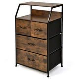 NNECW Free Standing 4-Drawer Dresser Organizer for Living Room Bedroom