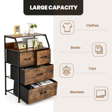 NNECW Free Standing 4-Drawer Dresser Organizer for Living Room Bedroom