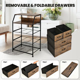NNECW Free Standing 4-Drawer Dresser Organizer for Living Room Bedroom
