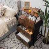 NNECW Free Standing 4-Drawer Dresser Organizer for Living Room Bedroom