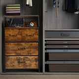NNECW Free Standing 4-Drawer Dresser Organizer for Living Room Bedroom
