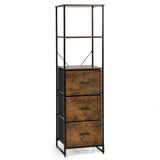 NNECW 3-Drawer Bookshelf with Anti-toppling Device for Living Room Office