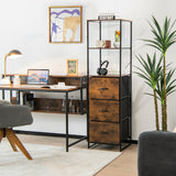NNECW 3-Drawer Bookshelf with Anti-toppling Device for Living Room Office