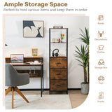 NNECW 3-Drawer Bookshelf with Anti-toppling Device for Living Room Office