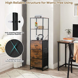 NNECW 3-Drawer Bookshelf with Anti-toppling Device for Living Room Office