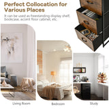 NNECW 3-Drawer Bookshelf with Anti-toppling Device for Living Room Office