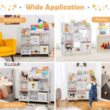 NNECW Bookshelf Toy Storage Box Display Shelf with Storage Bin for Kids