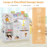 NNECW Bookshelf Toy Storage Box Display Shelf with Storage Bin for Kids