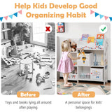 NNECW Bookshelf Toy Storage Box Display Shelf with Storage Bin for Kids