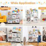 NNECW Bookshelf Toy Storage Display Shelf with Storage Rack for Kids