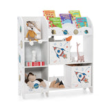 NNECW Bookshelf Toy Storage Display Shelf with Storage Rack for Kids