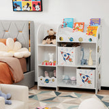 NNECW Bookshelf Toy Storage Display Shelf with Storage Rack for Kids