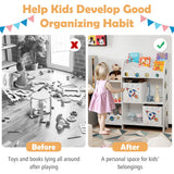 NNECW Bookshelf Toy Storage Display Shelf with Storage Rack for Kids