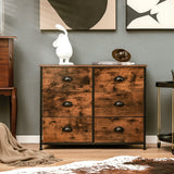NNECW 3-Tier Storage Dresser with 6 Drawers & Steel Frame