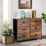 NNECW 3-Tier Storage Dresser with 6 Drawers & Steel Frame