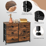 NNECW 3-Tier Storage Dresser with 6 Drawers & Steel Frame