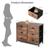 NNECW 3-Tier Storage Dresser with 6 Drawers & Steel Frame