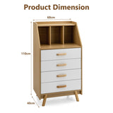 NNECW 4-Drawer Dresser with Countertop and 2 Anti-Tipping Kits for Bedroom/Living Room
