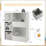 NNECW Wooden Kids Toy Storage Organizer with 5 Cubbies & Drawers