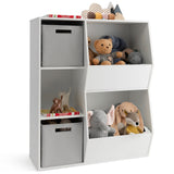 NNECW Wooden Kids Toy Storage Organizer with 5 Cubbies & Drawers