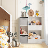 NNECW Wooden Kids Toy Storage Organizer with 5 Cubbies & Drawers