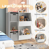 NNECW Wooden Kids Toy Storage Organizer with 5 Cubbies & Drawers