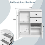 NNECW Freestanding Modern Storage Cabinet with Adjustable Shelves for Living Room/Bedroom/Entryway