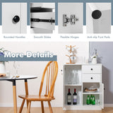 NNECW Freestanding Modern Storage Cabinet with Adjustable Shelves for Living Room/Bedroom/Entryway