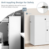 NNECW Freestanding Modern Storage Cabinet with Adjustable Shelves for Living Room/Bedroom/Entryway