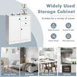 NNECW Freestanding Modern Storage Cabinet with Adjustable Shelves for Living Room/Bedroom/Entryway