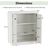 NNECW Freestanding  Modern Storage Cabinet with 3 Shelves for Living Room Kitchen Dining Room