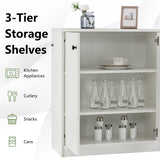 NNECW Freestanding  Modern Storage Cabinet with 3 Shelves for Living Room Kitchen Dining Room