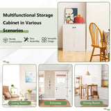 NNECW Freestanding  Modern Storage Cabinet with 3 Shelves for Living Room Kitchen Dining Room