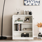 NNECW Freestanding  Modern Storage Cabinet with 3 Shelves for Living Room Kitchen Dining Room